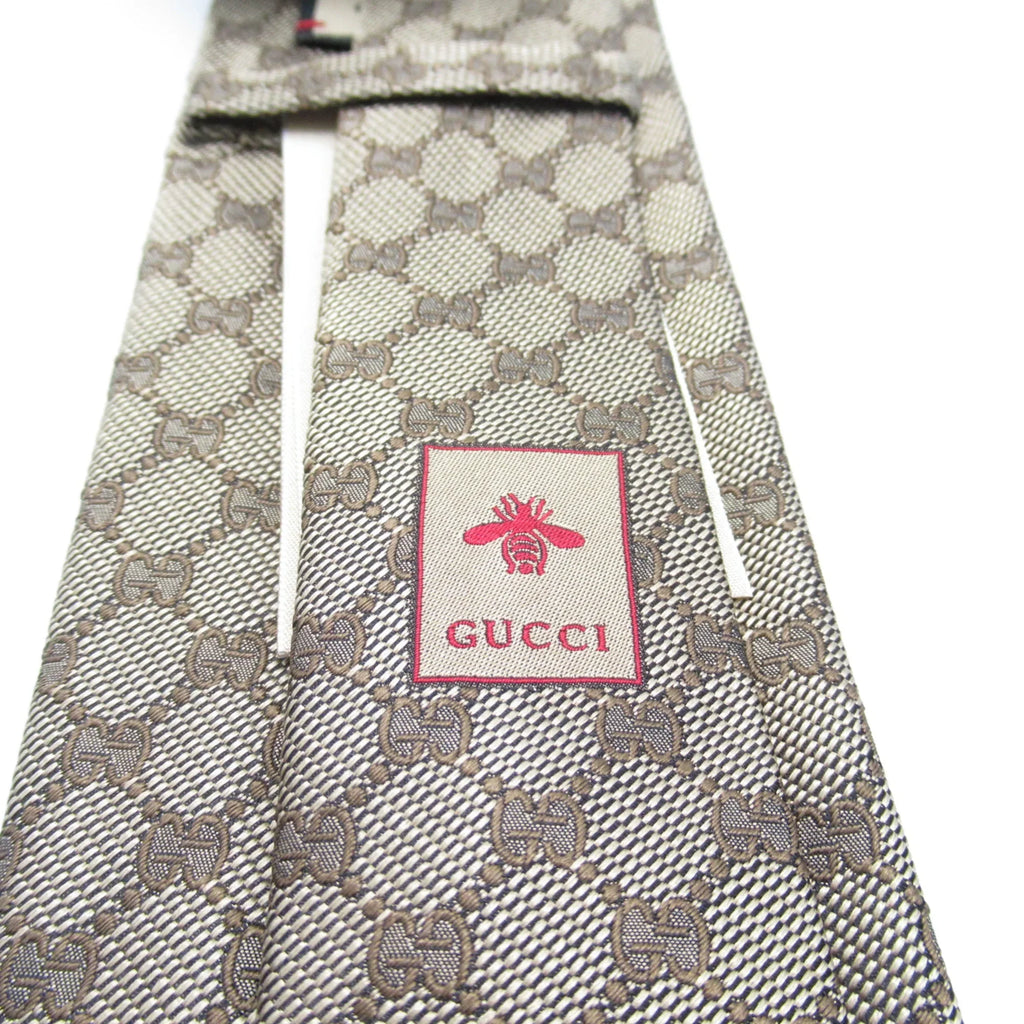GUCCI silk Beige (New) tie Pre-Owned