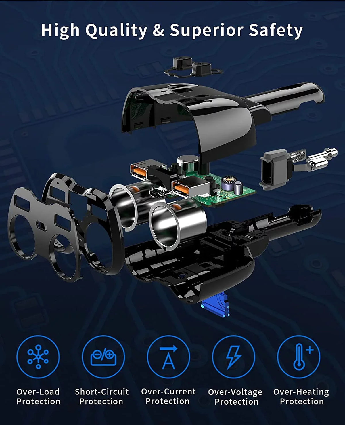 PD Splitter Lighter Pro for ette SUPERONE GPS/Dash Charger C ?Upgraded? 2-Socket Car Max/13/12/11 180W QC3.0 ette and USB Lighter Cam/Laptop/iPad/iPhone Splitter, with 13 Dual 20W Adapter