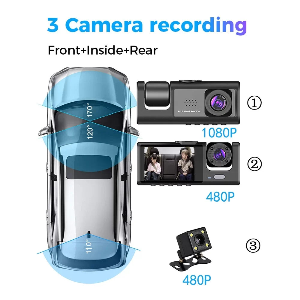Cam WIFI Recorder Apexeon Dash with Recorder Safety Wide Car for Angle Camera Auto Interconnection, Driving