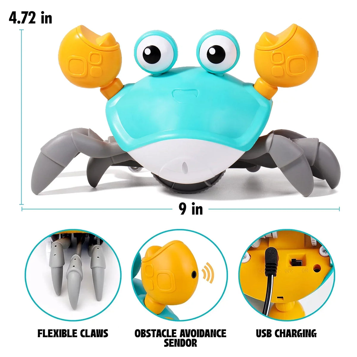 And Bambina 6-12 Cognitive For Time, Kids Learning Toddlers Crawl Gift Entertaining Multicolor 0-6 Crab Crawling Years - Little Tummy And Months Development Kids Favorite
