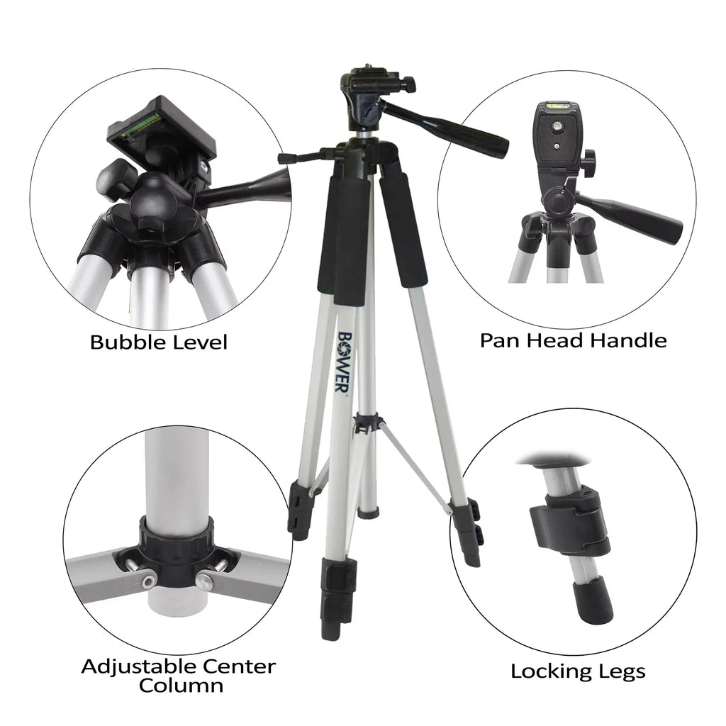 Cell UltraPro Phone, Bonus 59" with Universal Control Tripod Aluminum Compatible Microfiber + with Full-Size Cloth UltraPro Inch Remote Camera Cleaning Includes Smartphone iPhone/Android Mount