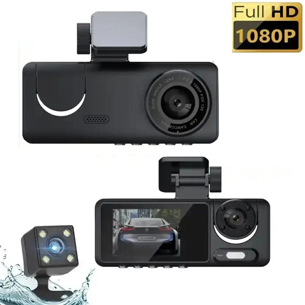 HD G-sensor Dash Front/Rear/Inside 1080P Recorder Video Car Lens Dual Cam Camera G·PEH