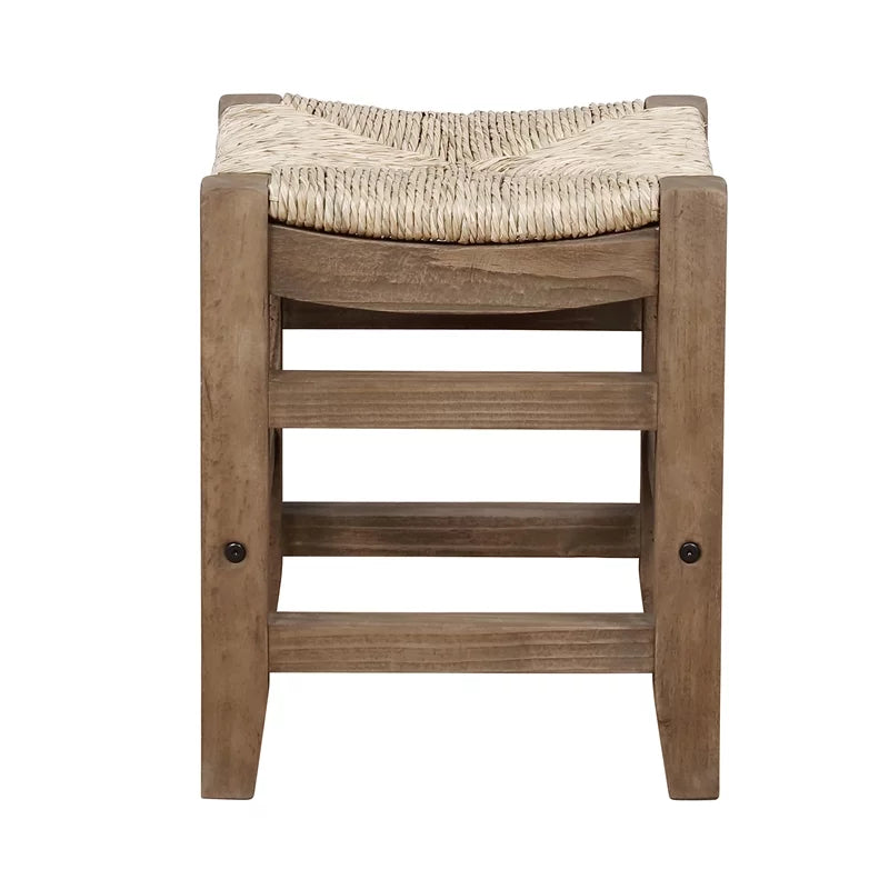 Two Newport with Stools 18"H Wood of Rush Alaterre Seats Set