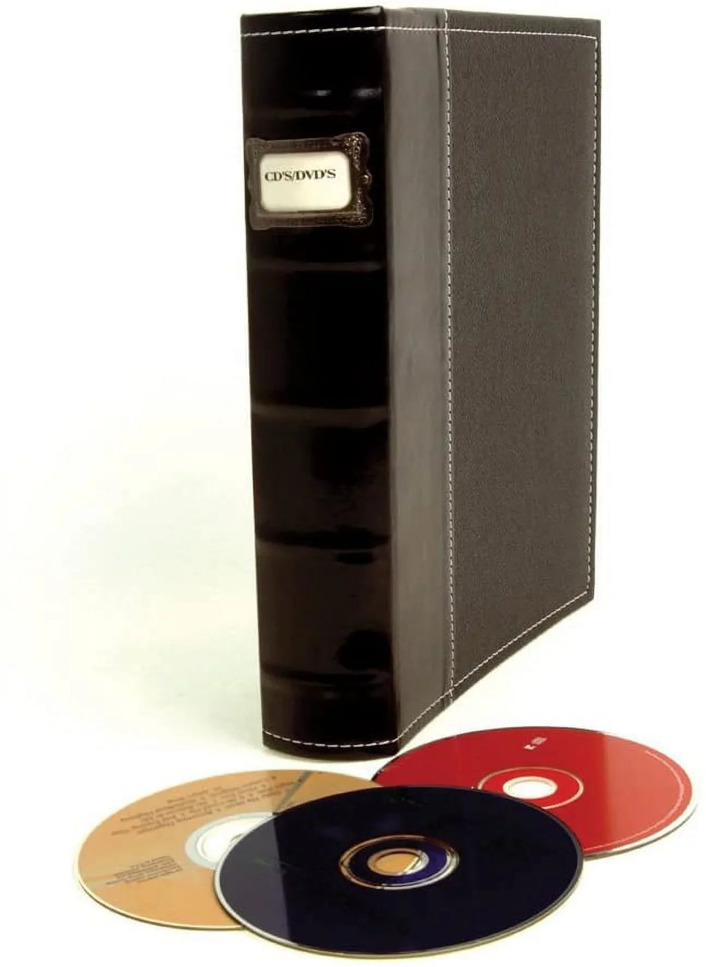 DVDs, Blu Leather - - Storage for Video Sheets Capacity Bellagio-Italia - - Set Rays, 6 Pack Organizer Binder Games Acid-Free Organizer - 288-Disc - Storage CD/DVD Binder Black CDs, &