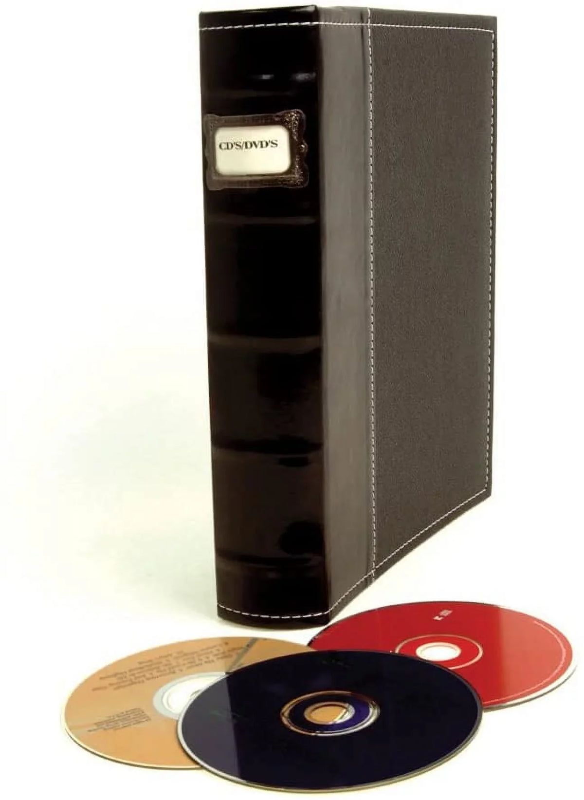 DVDs, Blu Leather - - Storage for Video Sheets Capacity Bellagio-Italia - - Set Rays, 6 Pack Organizer Binder Games Acid-Free Organizer - 288-Disc - Storage CD/DVD Binder Black CDs, &