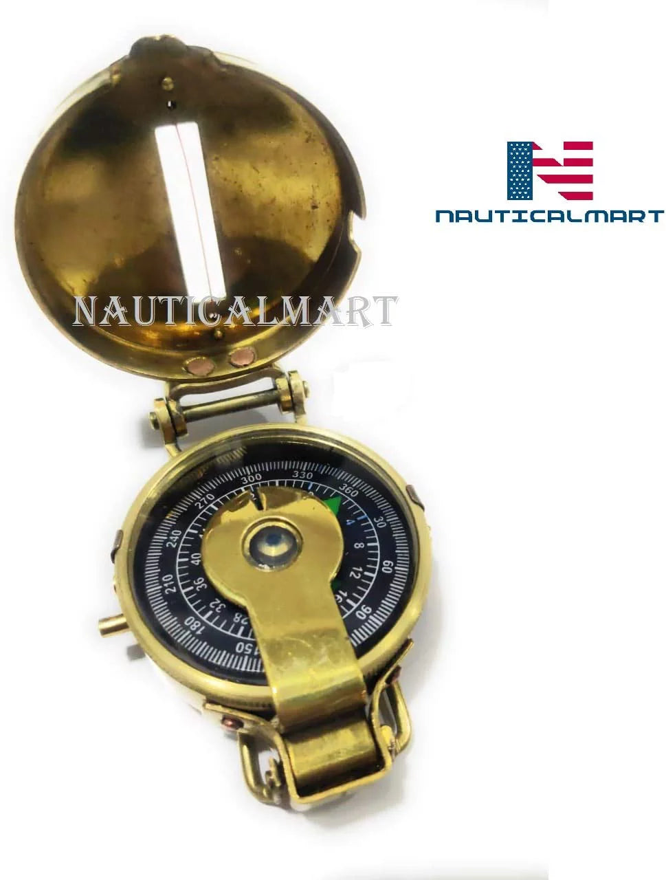 Pocket Classic Outdoor Travelling Style Equipment, Military Camping Fashioned Navigational Old Camping Brass Compass