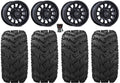 1000 YXZ1000R Wheels Rhino CFMoto 950 Tires ZForce Viking Rapid Wolverine 14" Bk Yamaha UForce 28" Black Reptile