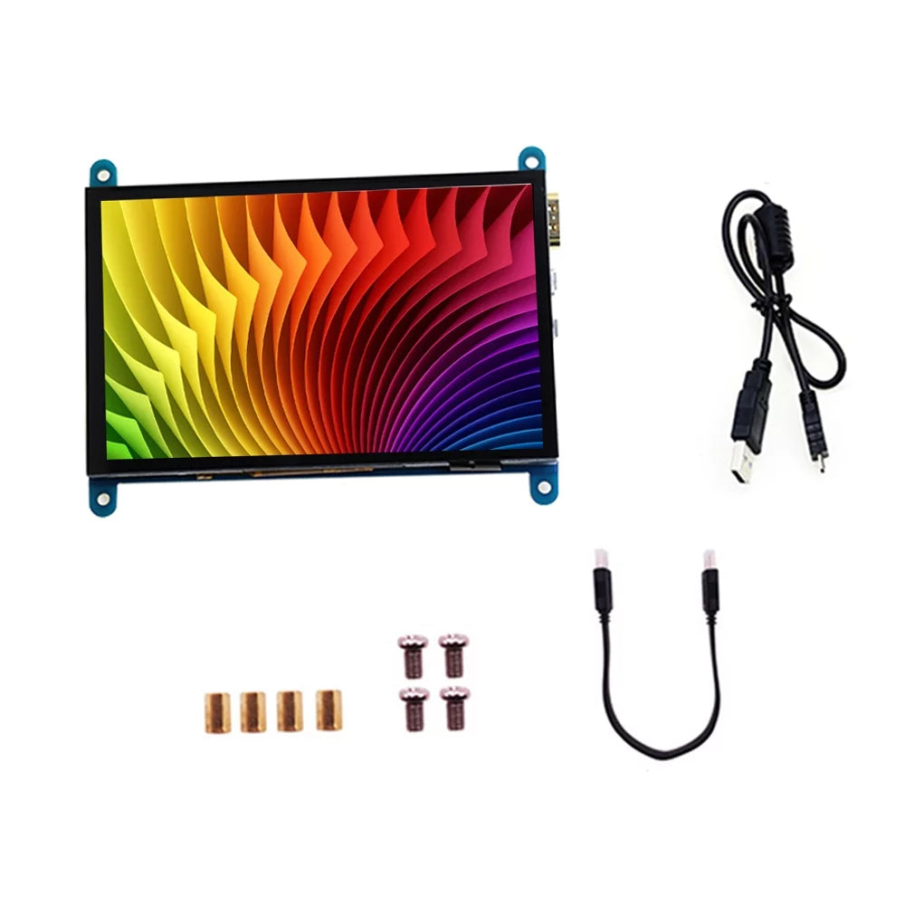 Pi Tool Capacitive Resolution Interface Portable 800*480 Display Inch with Monitor USB Andoer HD Small HD 5 Raspberry Touchscreen with Compatible