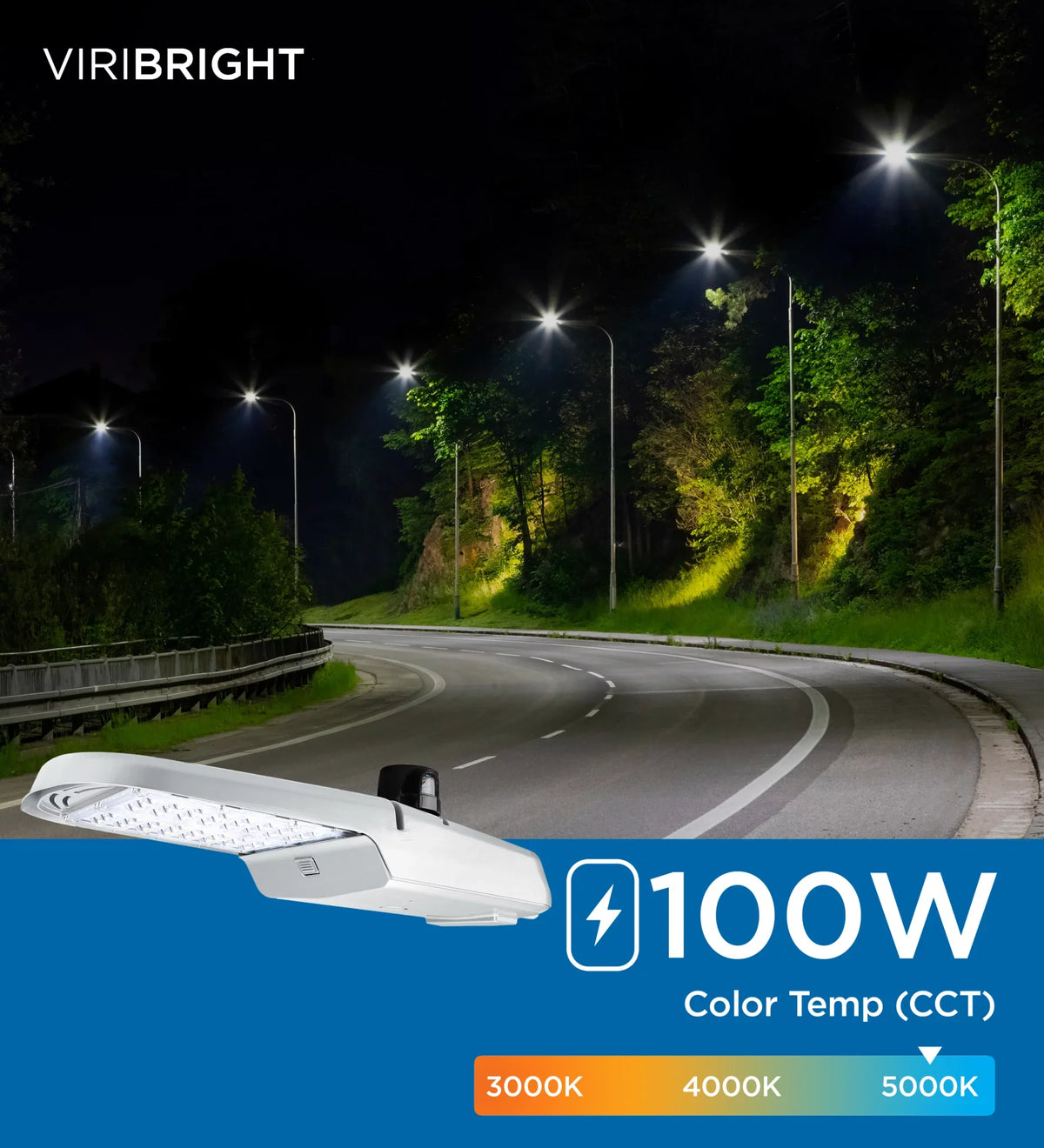 Roadway 5000K Viribright LED 100W 13,800 / Light Lumens /