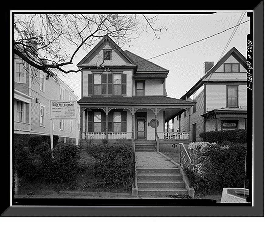 21-7/8" x King Atlanta, 17-7/8" 501 Avenue, Fulton Martin Birth Framed Home, GA, Auburn Jr. Luther County, Historic Print,