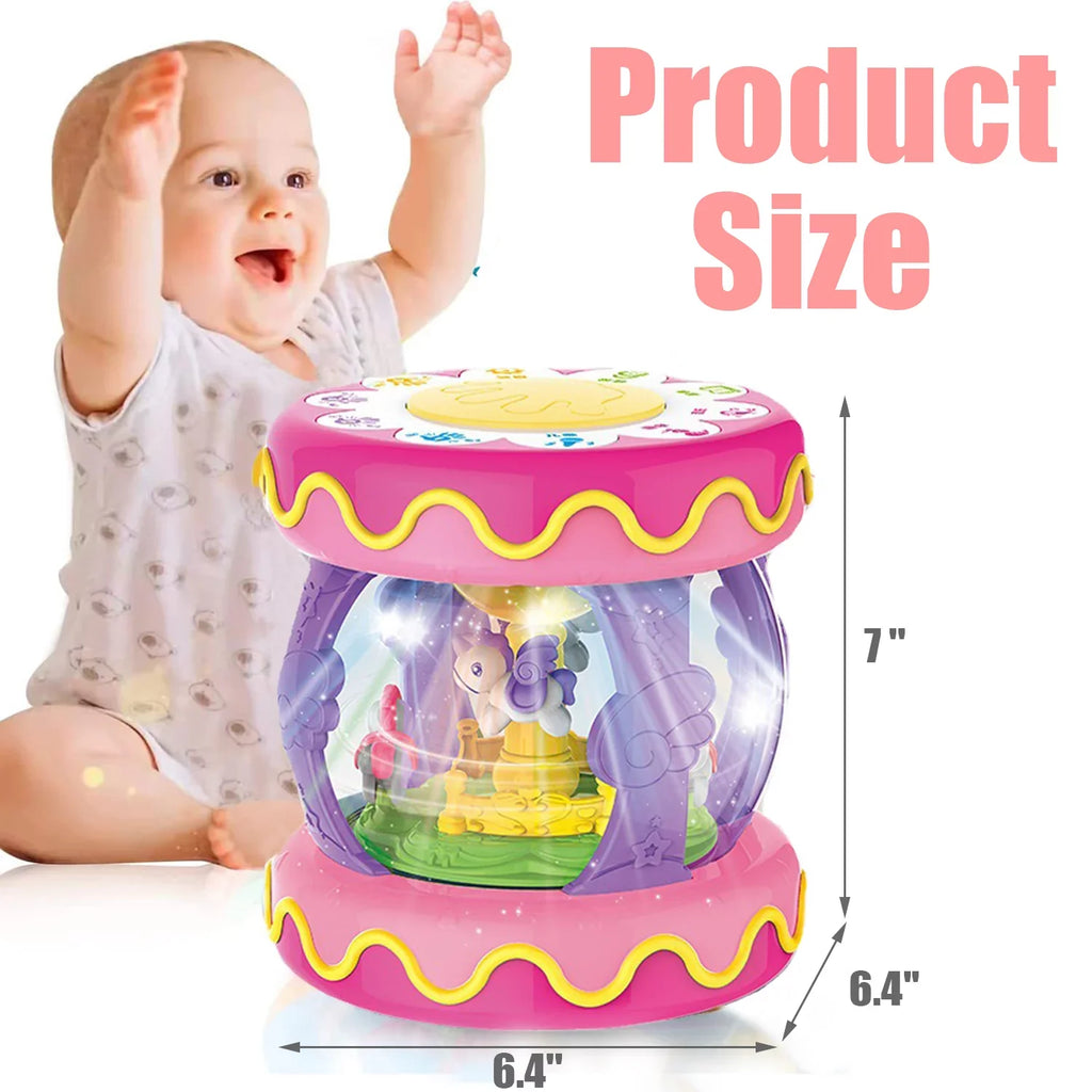 for Boys 12-18 6 Rotating Baby Learning 12 Toys Old Toys Musical Toddlers to Infant Months, Light Up Baby Sytle-Carry 2 Unicorn Years Girls 1 3+ Toys Months,