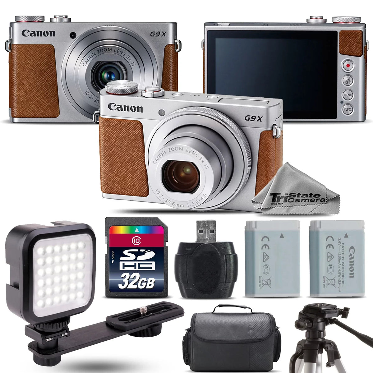 Camera Kit PowerShot - Canon 32GB + LED Mark II BAT X 20.1MP G9 Digital EXT +