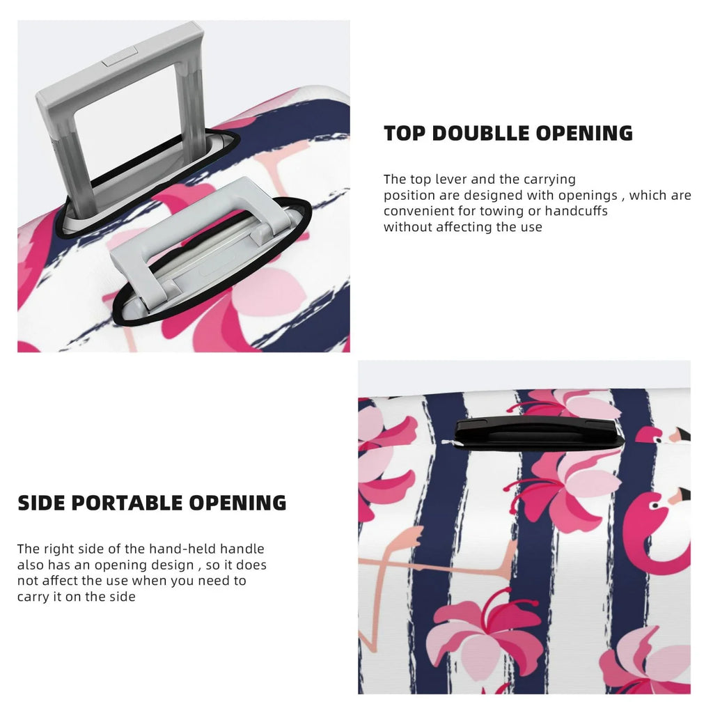 Ocsxa Dust-Proof Pink Suitcase Stripes Luggage Travel Cover For 18-32inch And Dark Blue Protector Flamingos Cover Print