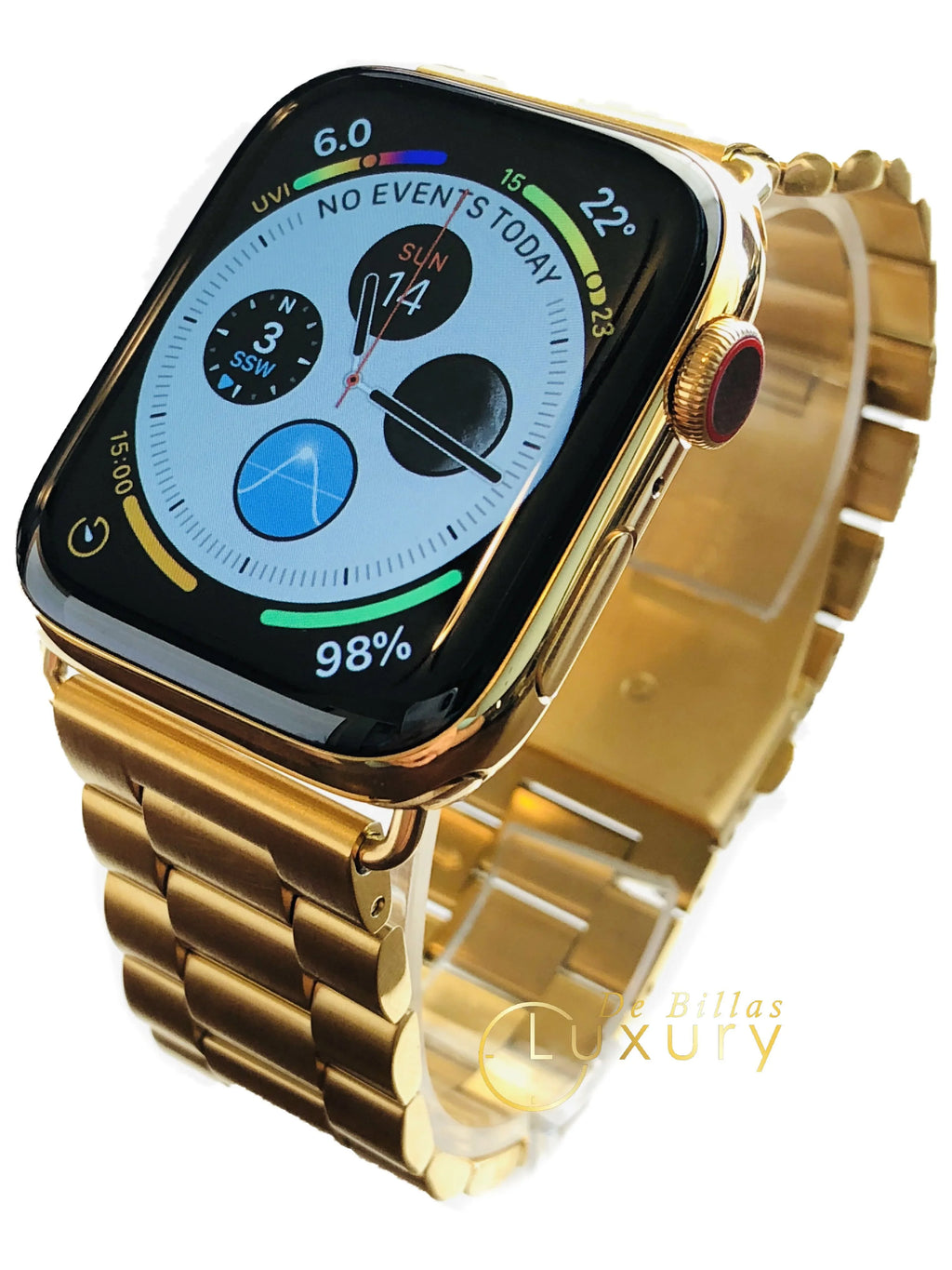 Custom 44mm SERIES with Plated Release) Band 5 Gold iWatch (2019 24K Link Gold GPS+LTE