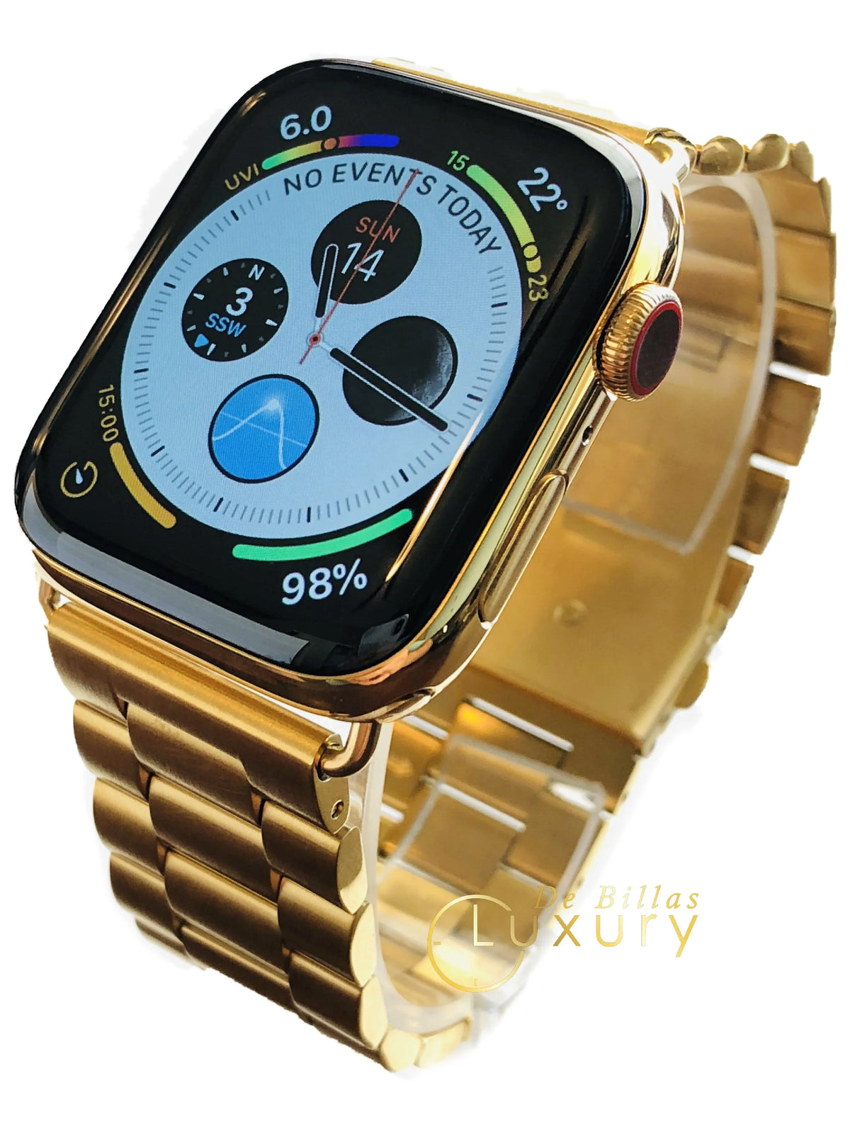 Custom 44mm SERIES with Plated Release) Band 5 Gold iWatch (2019 24K Link Gold GPS+LTE