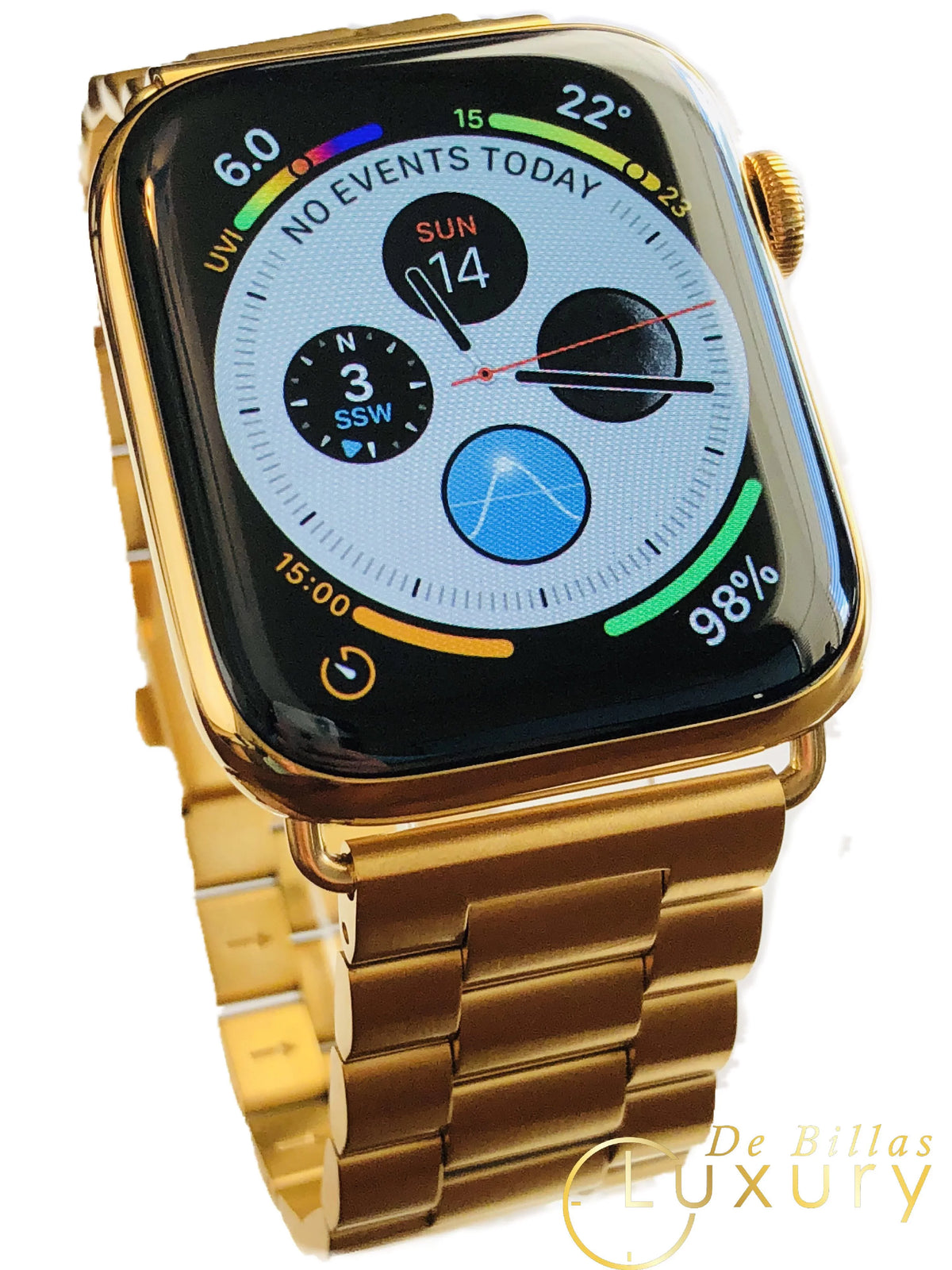 Custom 44mm SERIES with Plated Release) Band 5 Gold iWatch (2019 24K Link Gold GPS+LTE
