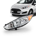 2015 Fits Driver - Chrome 2017 Hatchback [Halogen Left 2014 Sedan Headlamp Ford Titanium 2016 Type] AKKON Fiesta Headlight