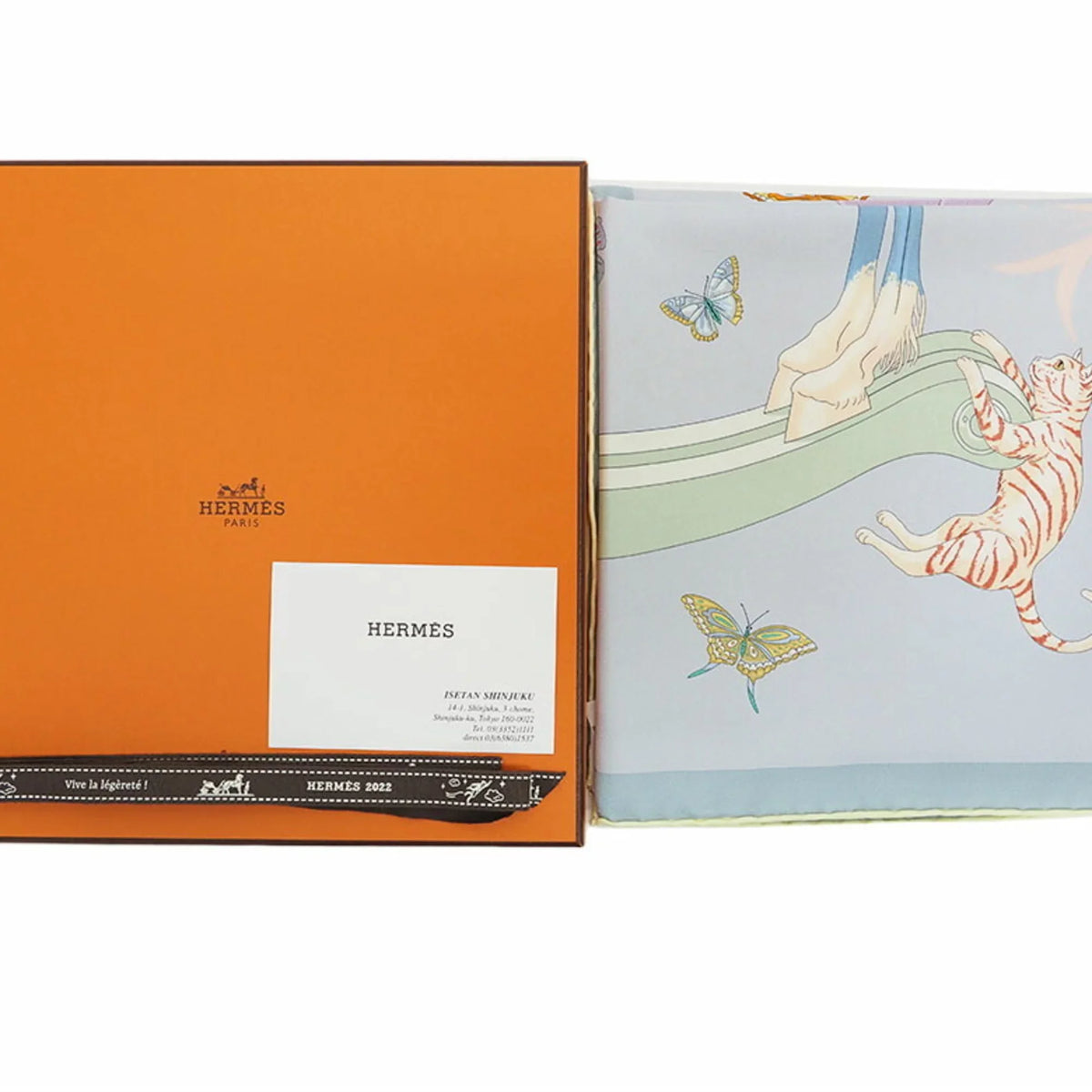 Story Glacier Blue 2022AW Purchased 90 Men's in Silk July H003875S Women's (Like New) Pink Multicolor HERMES 2022 Scarf Carre Muffler Hermes STORY SCARF90 Pre-Owned