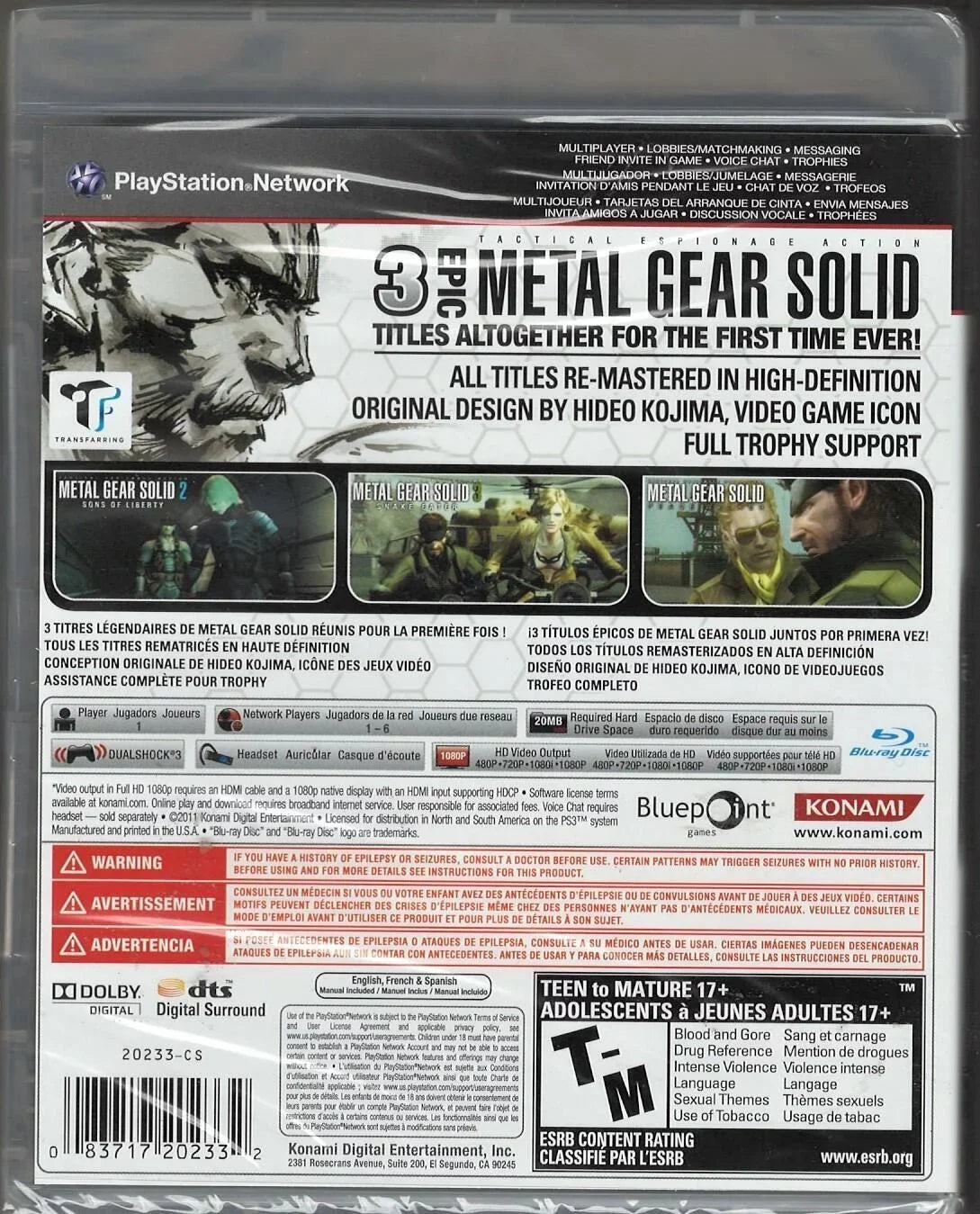 Collection Version) HD Sealed (Brand Factory Gear Playsta New Solid Metal US PS3