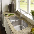Sink Undermount 20-11/16" x Bowl 32-1/2" MC-3210SL-1 32-1/2" Stainless 14-15/16" Houzer Double Kitchen x 18-1/2" 70/30 x Steel
