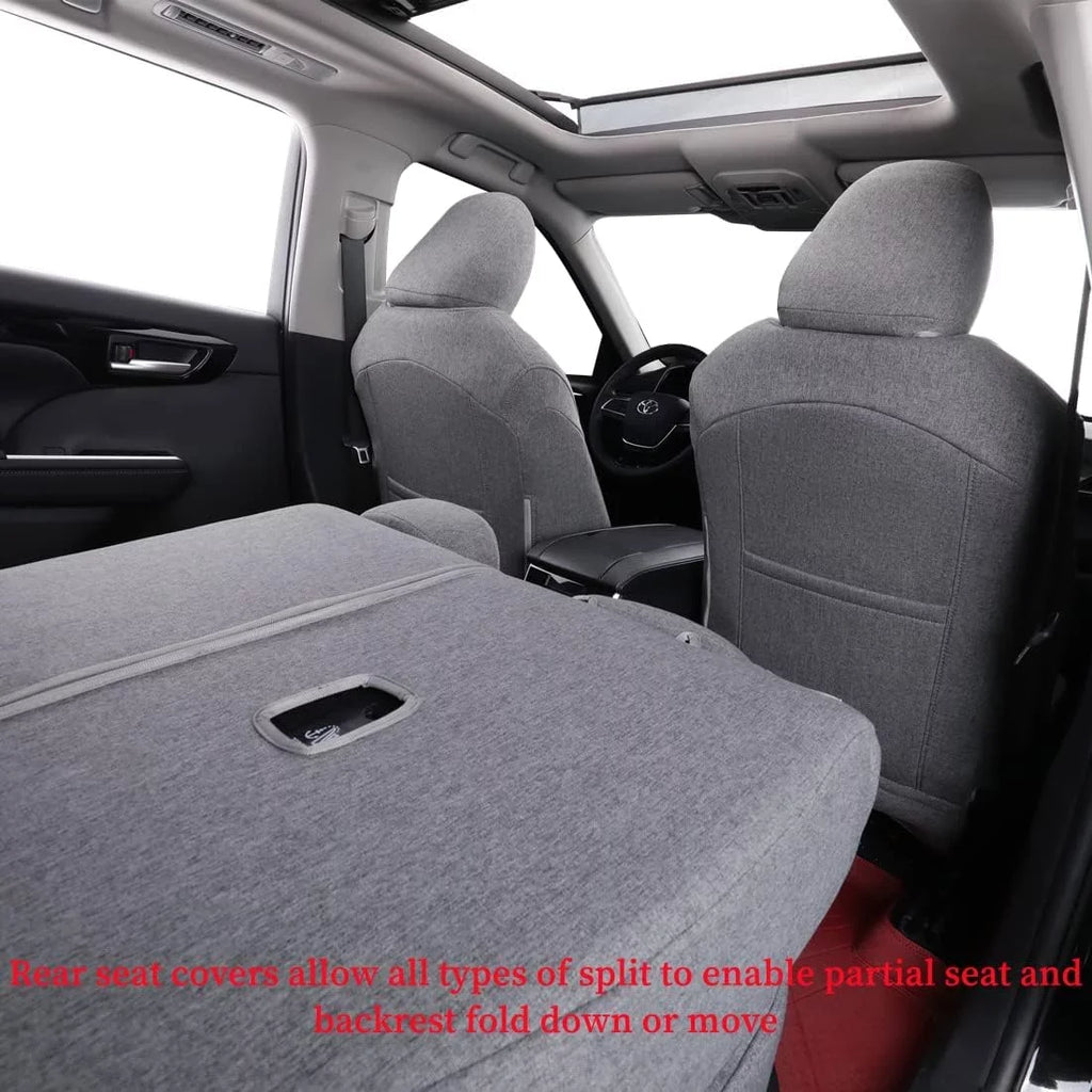 Toyota Covers Row,Second Three - 2016 Set,Gray) for Highlander Row 2017 Highlander 2015 2018 Split,Polyester 40/60 Custom Car Coverdream (Full Fit Seat 2014 2019