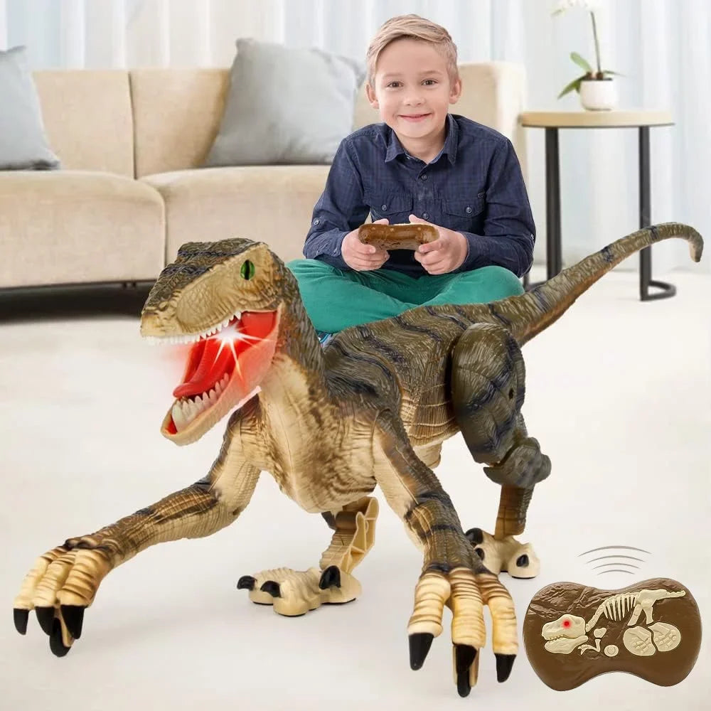 Boys Age Remote Old Dinosaur 3-5, RC for with - Toys Dinosaur T-Rex Lights Years Brown 5-7, JBee Robot Ctrl Gifts 8-12 Control and Girls Toy Kids Walking Sounds Boys for