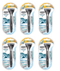 1 Quattro Coated Razor, Blades, 2 6) of (Pack Titanium & Cartridges Schick Razor Cartridges,