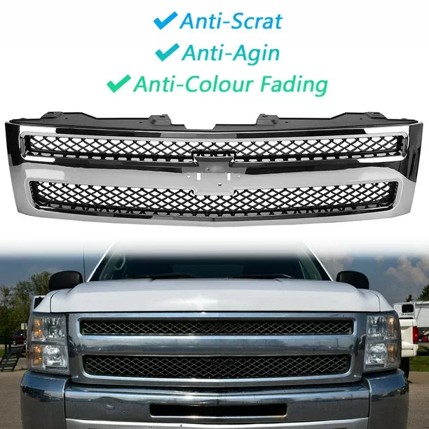 2007 Silverado Chrome Mesh Chevrolet 1500 2010 Grille Bumper Grill 25810707 Front Kojem for 2013 GM1200572 2012 Pickup 2009 2011 Truck 2008