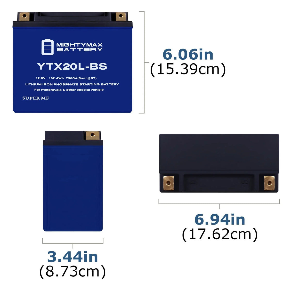 YTX20L-BS Replacement SXR 17-20 Lithium with Ski Jet 1500 Battery Kawasaki compatible