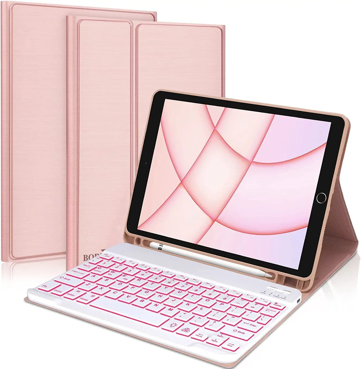 Bluetooth Gen Holder Pencil iPad Keyboard Pink 2022 Case Apple 5th for Keyboard iPad Air Kvago Built-in