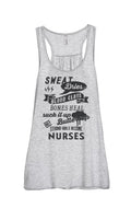 Large Tank Girls Tank Women's Grey Nurses Strong Racerback Thread Sport Flowy Sleeveless Top