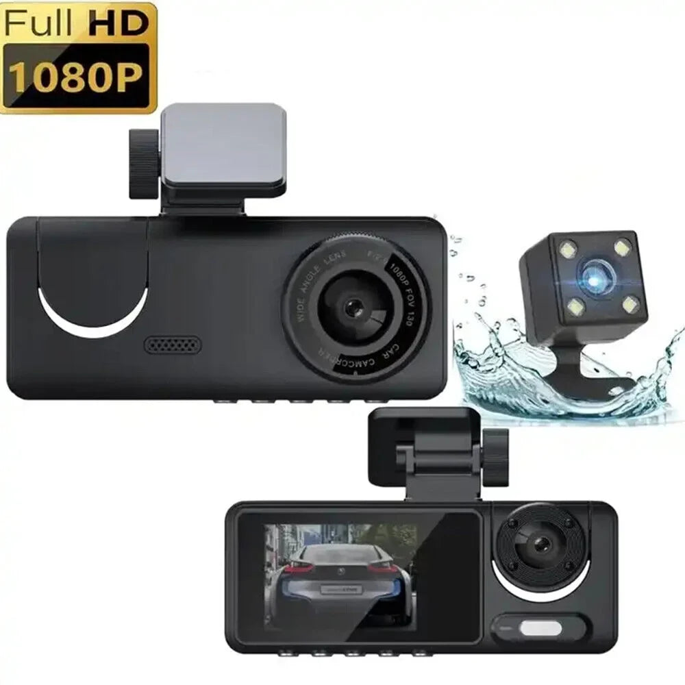 HD G-sensor Dash Front/Rear/Inside 1080P Recorder Video Car Lens Dual Cam Camera G·PEH