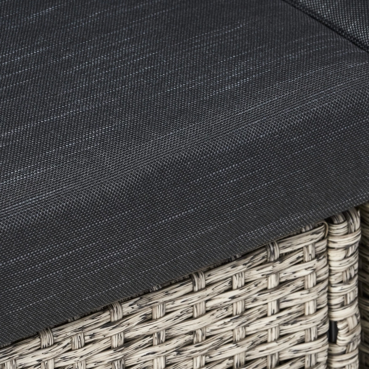 Venice with and Seater Black Mixed Dark Wicker 4 Sofa Sectional GDF Outdoor Cushions, Studio Gray
