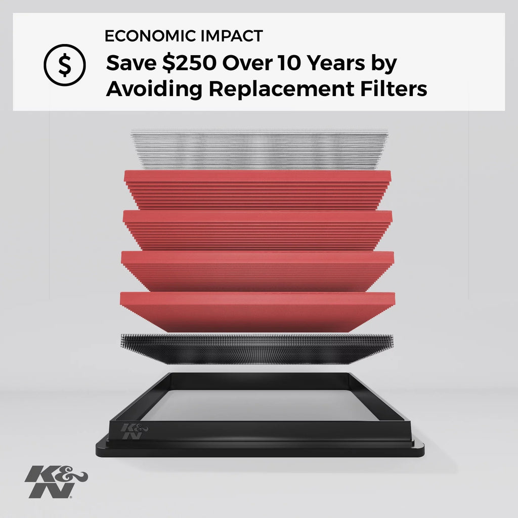 Replacement V6 2013-2019 Engine Filter: 33-2483 Premium, Chevy/Cadillac Filter: Washable, (Impala, Performance, Air K&N XTS), High