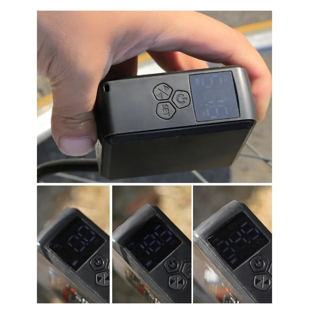 Tire Electric Tomshine Pump Bicycles with Pressure and Detecting Bicycles Tire High Inflator for Electric Pressure