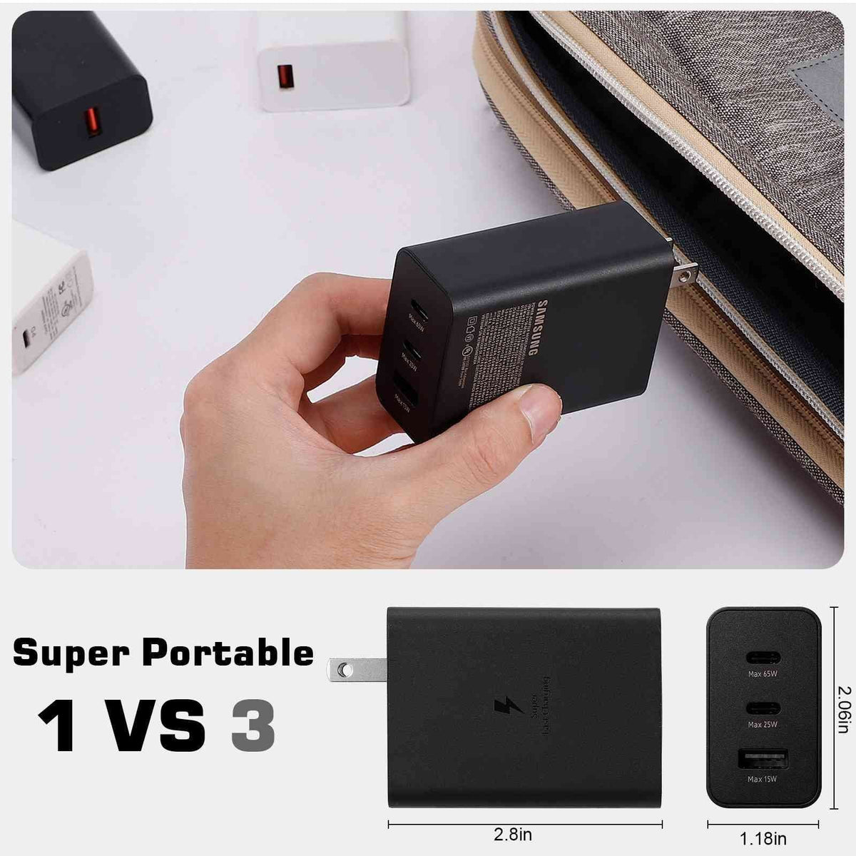 Fast Phones Pro Google 3 10 Travel Ports - USB-C Charging X Zero High-Speed Galaxy, USB Neo/Hot Pro - X/Zero Samsung & NFC/Note Infinix with Dual 10i/Note 65W Laptops, 10 Pixel iPhone, for Charger