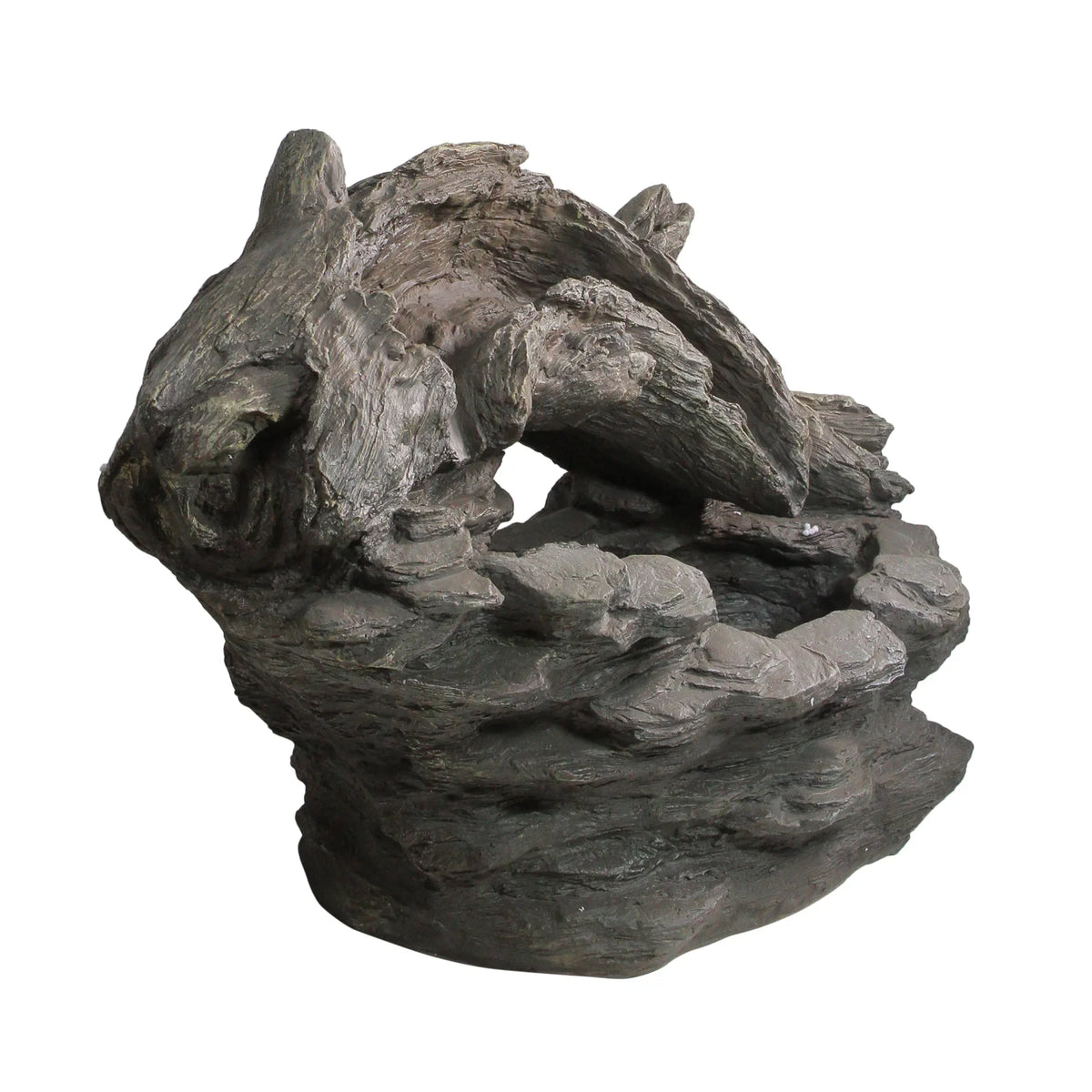 27" Garden Fountain Water and Rock Outdoor Faux Wood Northlight