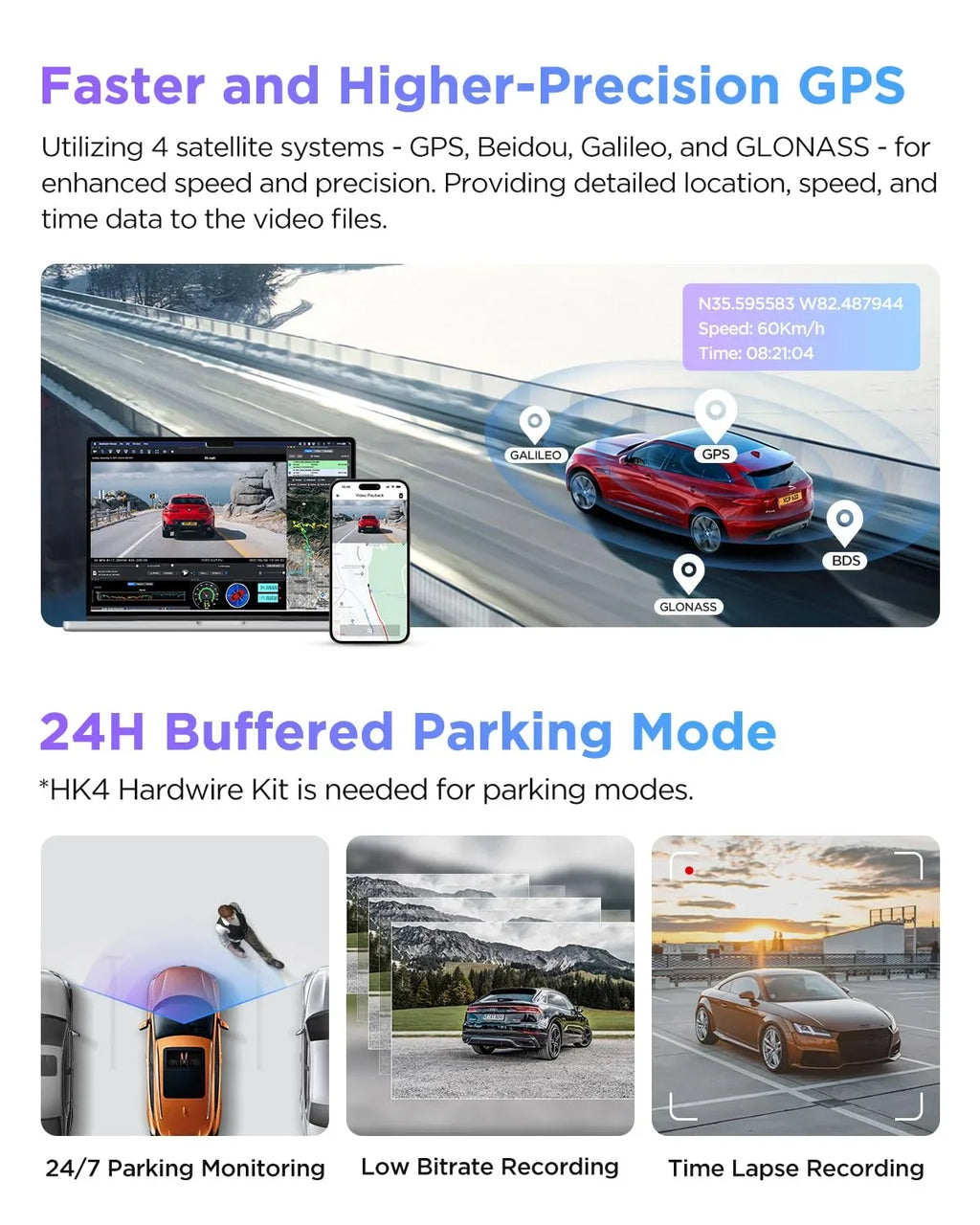 VIOFO Dual 2CH Rear A229 IMX678 lb 2 4K+2K Pro IMX675 2 Camera & Front with Car Dashcam STARVIS GPS,