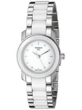 Tissot T-Trend Steel Tone Women's Quartz T064.210.22.016.00 Two Ceramic Watch White Dial Case Band 28mm