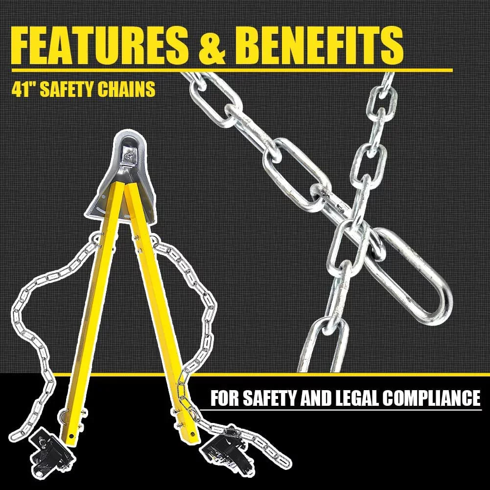 Kit Towing System Tow Yellow Bar Mount Adjustable Bar w/Chains Jeep Bumper with Adjustable Compatible Car Truck RV 5000lb HPDAVV Tow /