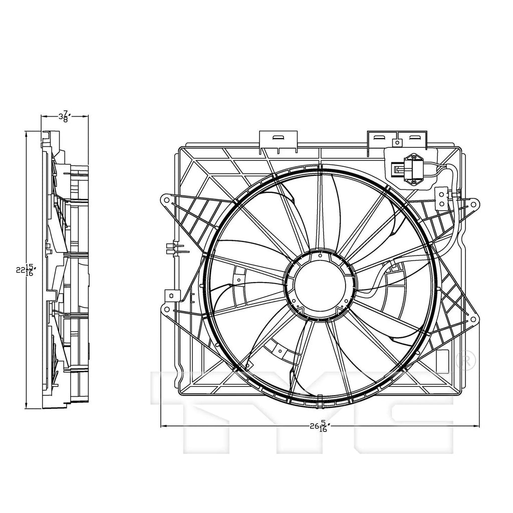 Radiator and Dual SRX Condenser Fits CADILLAC 2009-2015 Assembly CTS, Fan 2009 select: CADILLAC