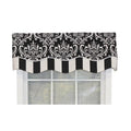 RLF X Black. Glory 16"L Valance Trimmed. Home Layered, Pocket, 3" Rod Ozbourne 50"W