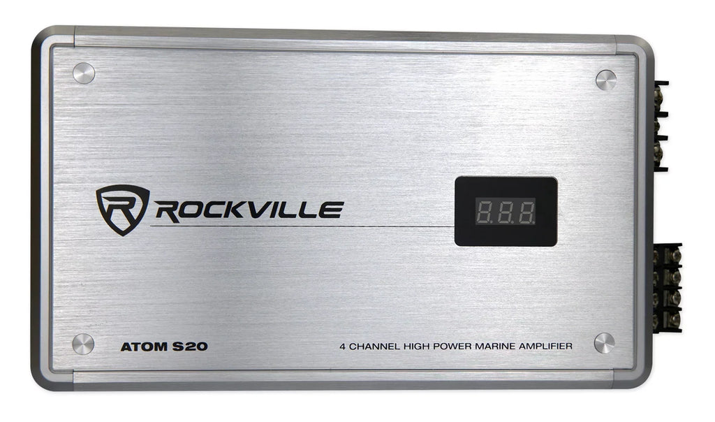 Meter+Mic For Bluetooth Channel 4 Amplifier ATV/UTV w/Volt ATOM Rockville S20