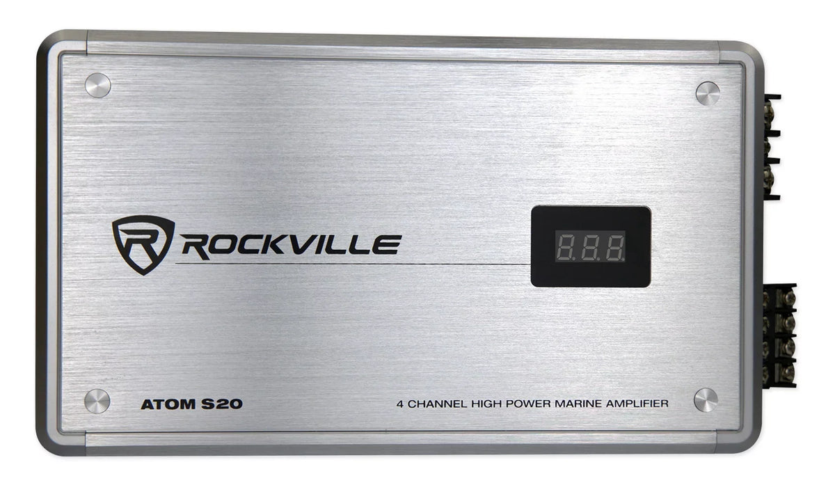 Meter+Mic For Bluetooth Channel 4 Amplifier ATV/UTV w/Volt ATOM Rockville S20
