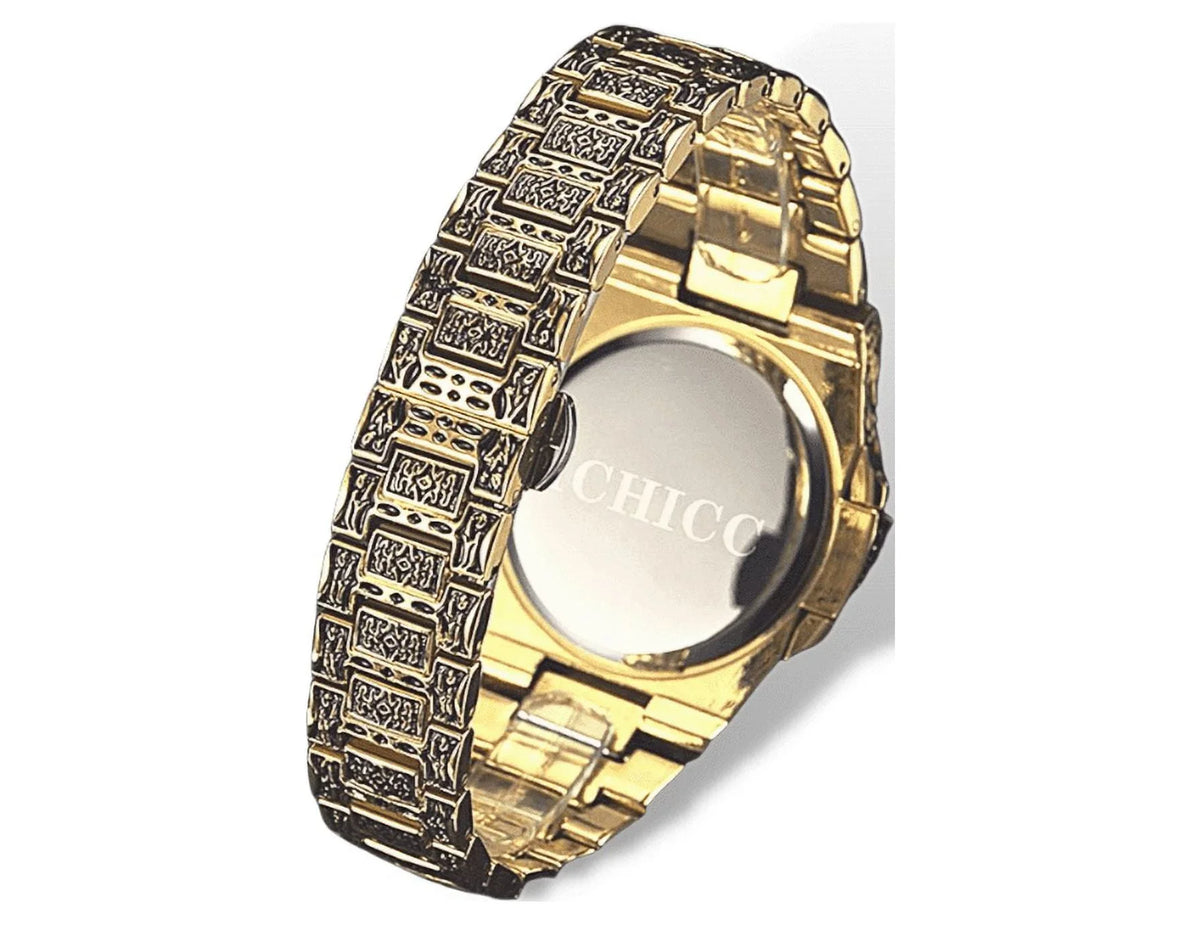 Quartz Men Wrist Watch Analogue Strap Steel Vintage Stainless Gold Watches GIFT for with Calendar