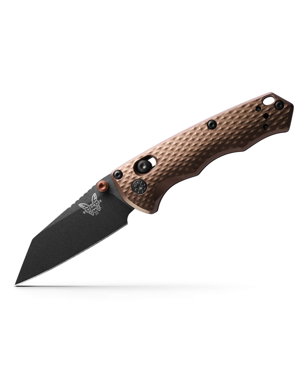 Dark Cobalt Billet BM-290BK-1 Folding CPM-M4 Flat Earth Black Blade Handles - Aluminum Knife AXIS Benchmade Wharncliffe