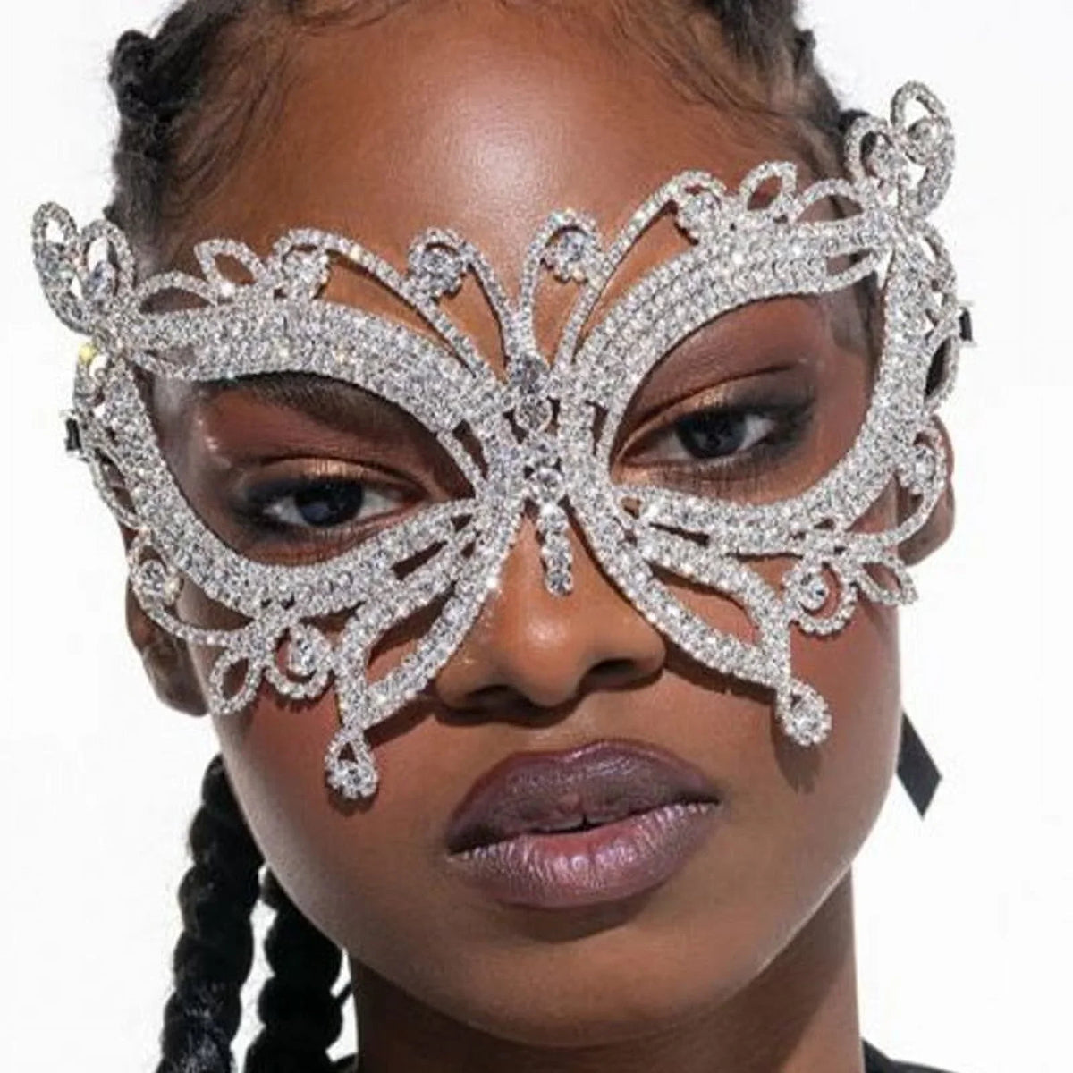 Accessories Halloween for Butterfly Masquerade Women Face Crystal Mask Rhinestone