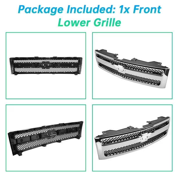 2007 Silverado Chrome Mesh Chevrolet 1500 2010 Grille Bumper Grill 25810707 Front Kojem for 2013 GM1200572 2012 Pickup 2009 2011 Truck 2008