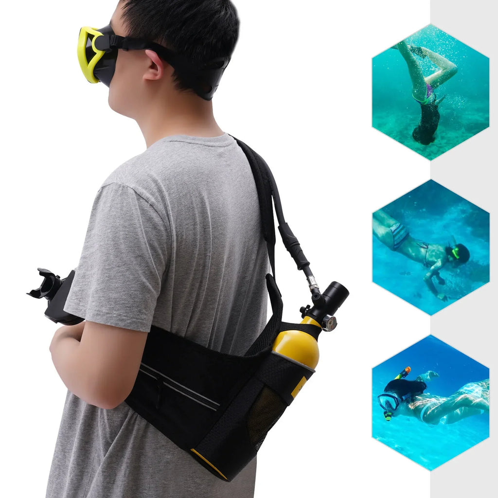 Portable Diving 1L Scuba Scuba Deepest 32.8ft Kit Reusable Gear Underwater Tank Mini