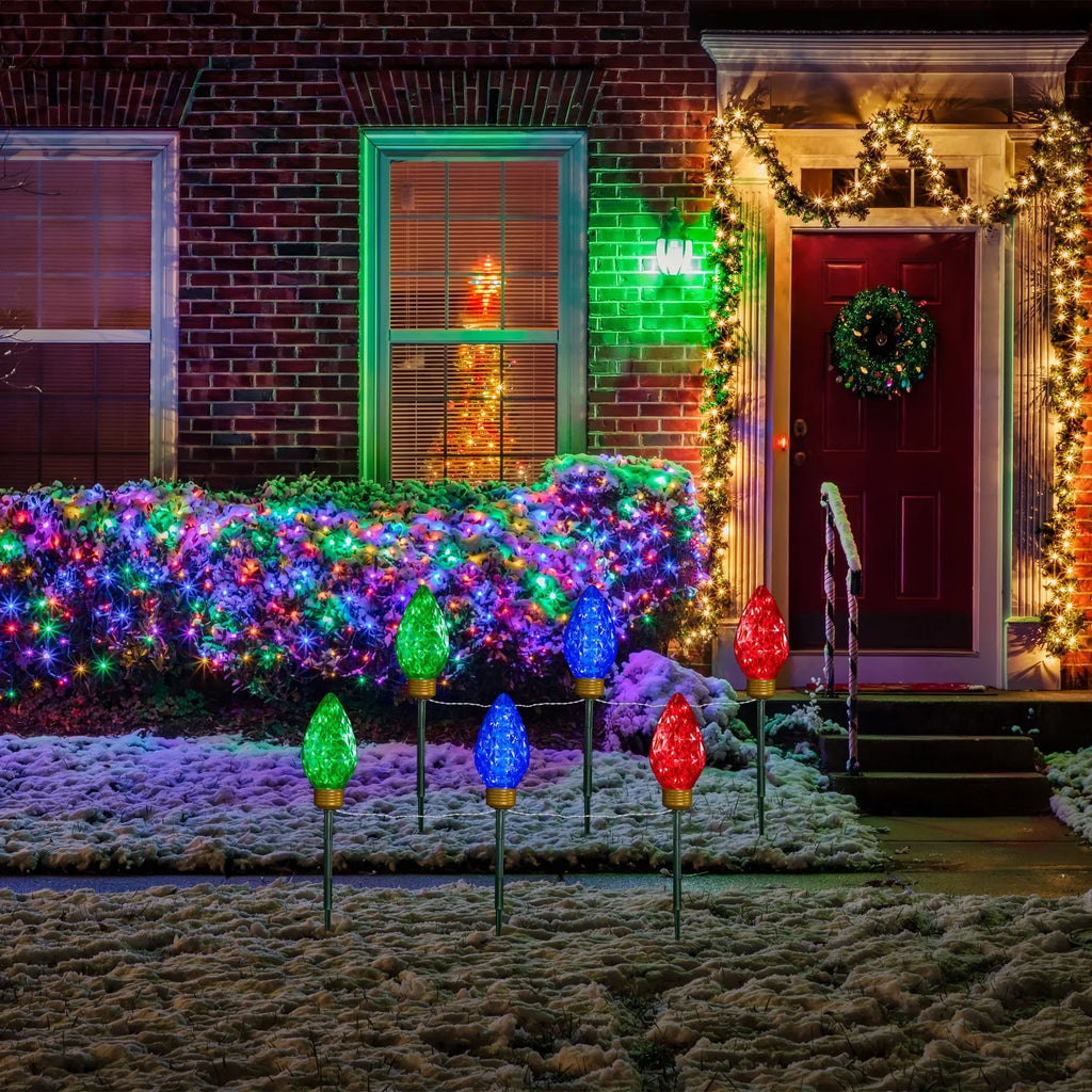 Pathway ft - 3 Lawn Northlight Lighted C9 LED 3ct Christmas Multi-Color Stakes Marker